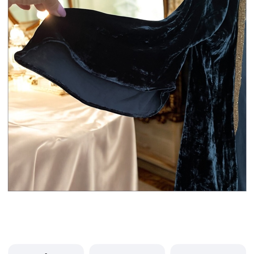 T.ba Spain Silk Velvet Witchy Jacket -Embroidered Gold Beaded * Stevie Nicks - Picture 6 of 6